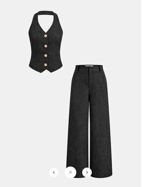 NWT Commense Halter Vest & Wide Leg Pants Set Sz S